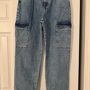 Forever 21 Blue Cargo Jeans